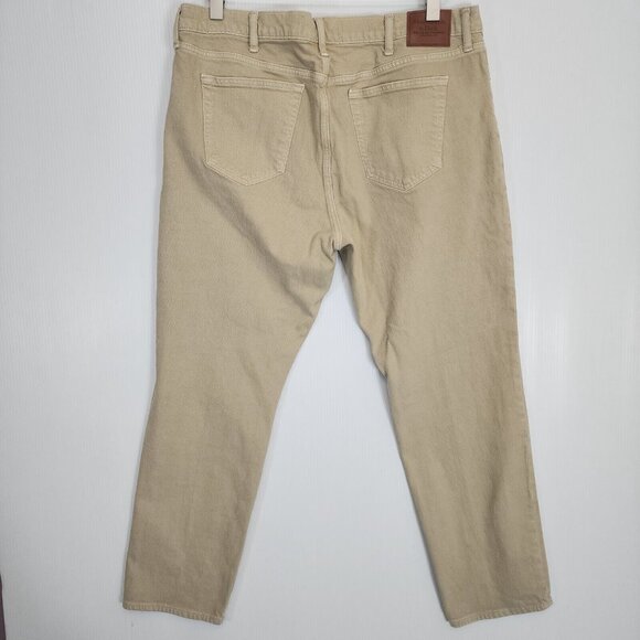 Abercrombie‎ & Fitch Jeans Mens 40x30 Tan Khaki AF Vintage Stretch 90s Straight - Picture 5 of 13